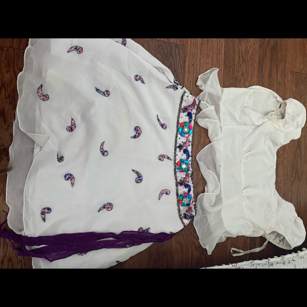 Two piece glamour costume.